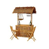 Beach Bamboo tiki bar with bottles and glasses