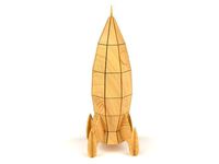 Wooden toy rocket