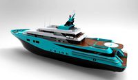Luxury Yacht Blue Black