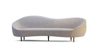 Curvo Light Grey Velvet Sofa
