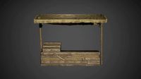 Medieval Old Wood Bazaar Shop Low Poly Game Ready