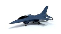 Low Poly Cartoon F-16c Fighting Falcon