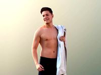 Dan 10376 - Young Man In Bermuda Shorts With Towel