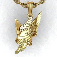 pendant gallic helmet with wings | 3D