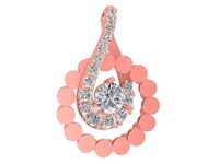 diamond rose gold lady pendant 3220 new design | 3D