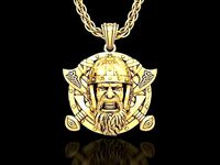 The Viking Warrior Shield Pendant | 3D