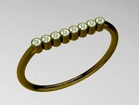 Anillo ocho brillantes | 3D