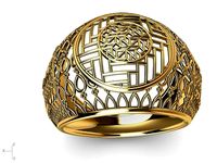 ornamental jali ring stl verified | 3D