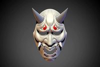 Japanese demon mask | 3D
