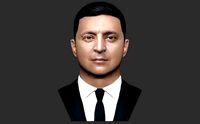 Volodymyr Zelensky bust ready for full color 3D printing | 3D