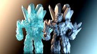 Ice Golem Elemental for TTRPG and Miniature Wargaming | 3D