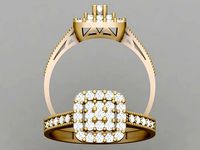 Wedding Diamond Ring 3D 0152 printable model | 3D