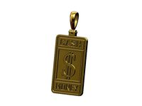 Cash money rectangular pendant with bail | 3D