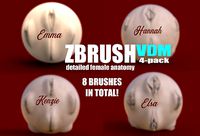 ZBrush VDM COMBO- Emma- Elsa- Kenzie- Hannah- female anatomy | 3D