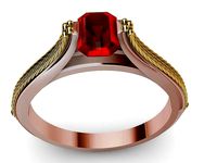 cathedral ring emerald | 3D