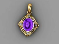 Pendant cabochon oval  | 3D
