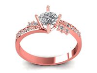 asian simple diamond lady ring 3191 | 3D
