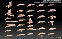 Steampunk Pistols Megapack | 3D
