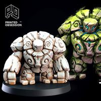 Stone Golem TTRPG 3d printable mini PRESUPPORTED   | 3D