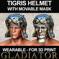 Tigris of Gaul Helmet with movable mask | 3D