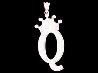 luxury diamond crown letter Q pendant 3183 | 3D