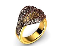abstract shape jali ring stl ring  | 3D
