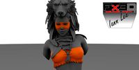 BUSTO MUJER LOBO INDIGENA BUST WOLF WOMAN AMERINDIAN ADORNO | 3D