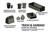 DET-0006 Trash and Garbage set 10 items H0-scale | 3D