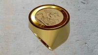 Half sovereign ring mount with bezel | 3D
