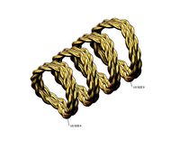 Double curved thin braided wire stacker ring | 3D