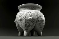 3D printable model Taotie pattern quadruped vessel  | 3D