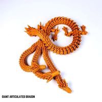 GIANT ARTICULATED DRAGON WITH 3 HEADS FLEXI CHUNKY DRAGON | 3D