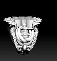 Ring Shiva Lingam Lord Shiva Ring Snakes 18k Gold | 3D