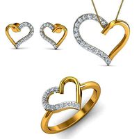 Women Heart Earring Pandant Ring 3dm Render | 3D