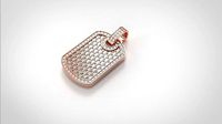 Diamond baguette dogtag pendant | 3D