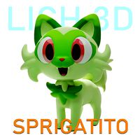 Sprigatito v1 3D print -STL-OBJ-FBX - POKEMON SCARLET VIOLET | 3D