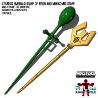 Stratos Emerald Staff of Avion and minicomic staff Motu | 3D