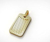 Baguette dogtag diamond pendant  | 3D