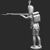 Grenadier standing in shooting position - Napoleonic | 3D