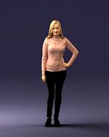 Blonde in coffee sweater 0484 3D Print Ready | 3D