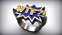 WTF Comic Book Enamel Ring | 3D