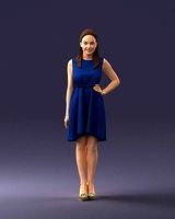 Woman in blue dress 0035 3D Print Ready | 3D