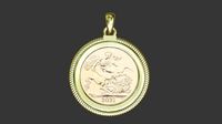 Full sovereign gold bezel mount | 3D