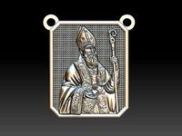 Saint Augustine Santo Agostinho Scapular Pendant | 3D