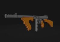 Tommygun 1 12 scale for marvel legends action figures v2 | 3D