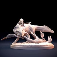 Protoceratops vs Velociraptor scene intended for 3D printing | 3D
