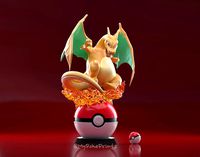 Charizard on Pokeball normal version - with cuts and as a whole | 3D