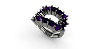 Oval ring 14 stones | 3D
