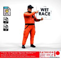 N4 Race Marshal with sign | 3D