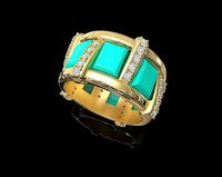 Stair Ring with cabochon | 3D